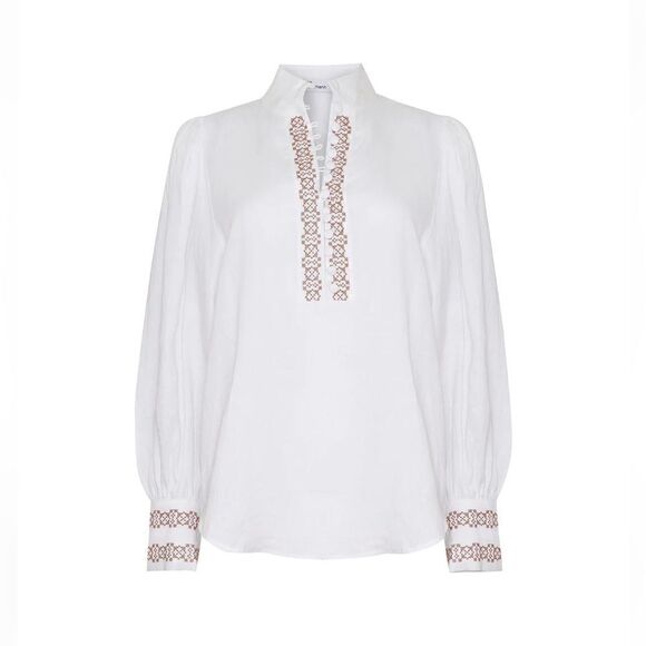 NWT Zoe Kratzmann 100% linen embroidered blouse - Picture 8 of 15